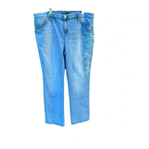Simply Vera Verawang women's size 16 embroidered jeans